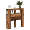 Cabecero con LED madera ingeniería envejecida 100x18.5x103.5 cm 5