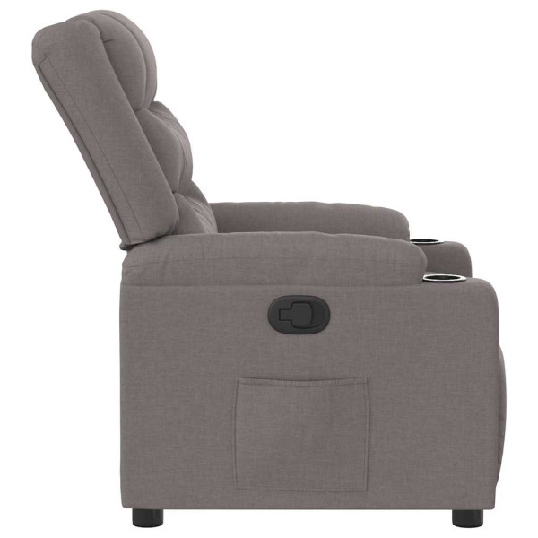 Sillón reclinable de tela gris taupe M 4