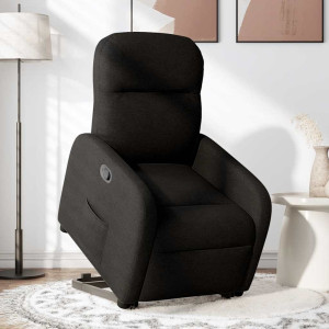 Sillón reclinable elevable tela negro H