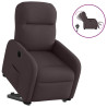 Sillón eléctrico reclinable elevable de tela marrón oscuro 1