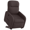 Sillón eléctrico reclinable elevable de tela marrón oscuro 3