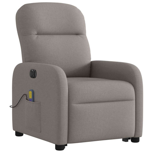 Sillón de masaje eléctrico reclinable elevable tela taupé M 4