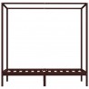 Cama con dosel madera maciza de pino marrón oscuro 100x200 cm 3