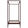 Cama con dosel madera maciza de pino marrón oscuro 100x200 cm 4