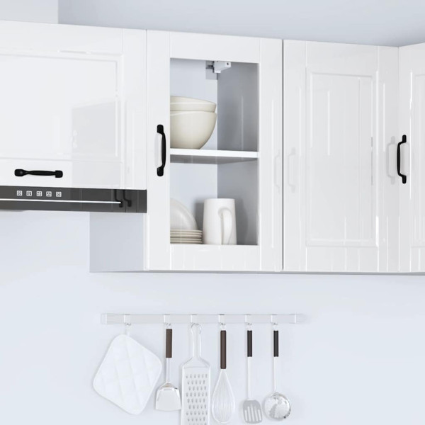 Armario pared para cocina puerta cristal Porto blanco brillante M 4