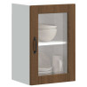 Armario de pared para cocina puerta cristal Porto roble marrón 1