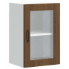 Armario de pared para cocina puerta cristal Porto roble marrón 2