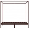 Estrutura cama com toldo 120x200cm pinho maciço castanho-escuro 3