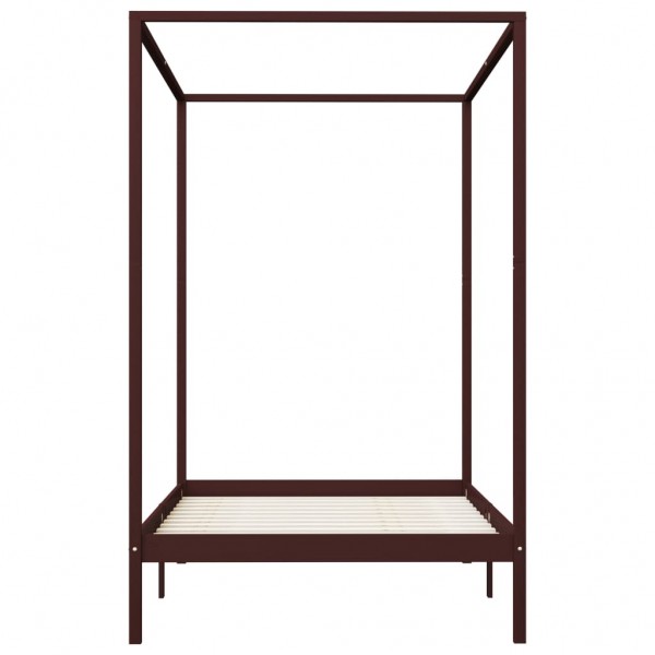 Estrutura cama com toldo 120x200cm pinho maciço castanho-escuro M 4