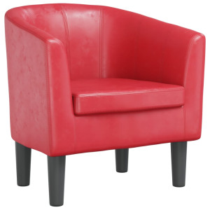 Sillón cuero sintético rojo H