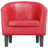 Sillón cuero sintético rojo 3