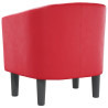 Sillón cuero sintético rojo 5