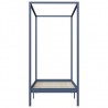Estructura de cama con dosel madera maciza pino gris 90x200 cm 4