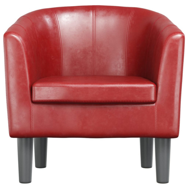 Sillón cuero sintético rojo tinto M 3