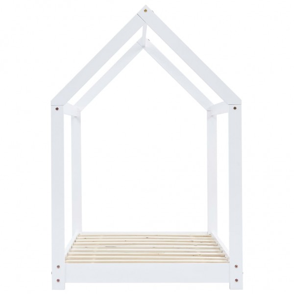 Estructura de cama infantil madera maciza pino blanco 70x140 cm M 4