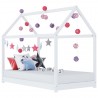 Estructura de cama infantil madera maciza pino blanco 90x200 cm 1