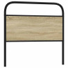 Cabecero de acero y madera de ingeniería roble Sonoma 90 cm 1