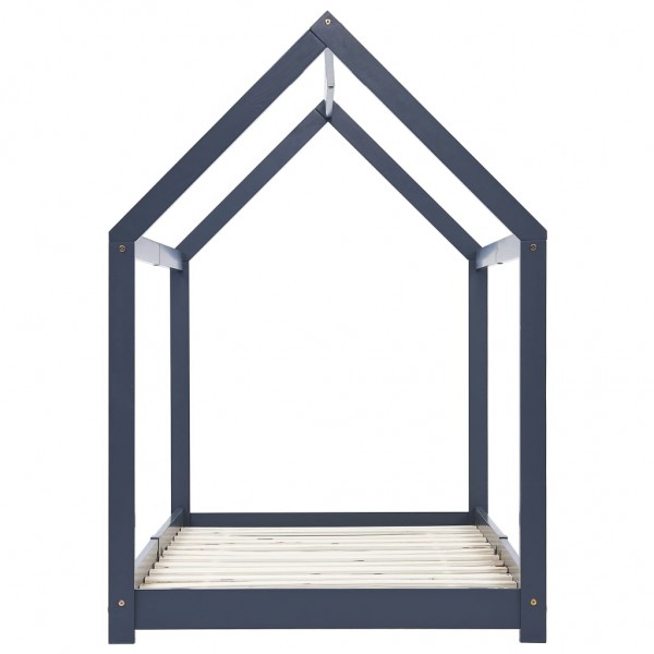 Estructura de cama infantil madera maciza pino gris 70x140 cm M 4