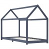 Estructura de cama infantil madera maciza pino gris 80x160 cm 2