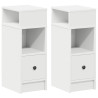 Mesas de cabeceira 2 pcs com gaveta 25x31x66 cm branco 2