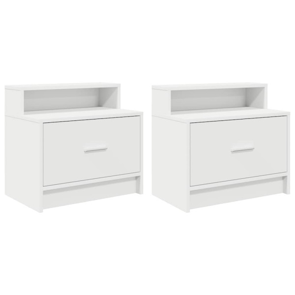 Mesas de cabeceira com gaveta 2 pcs 51x31x47 cm branco M 2