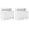 Mesas de cabeceira com gaveta 2 pcs 51x31x47 cm branco 2