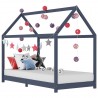 Estructura de cama infantil madera maciza pino gris 90x200 cm 1