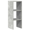 Librería apilable madera contrachapada gris cemento 30x30x80 cm 2