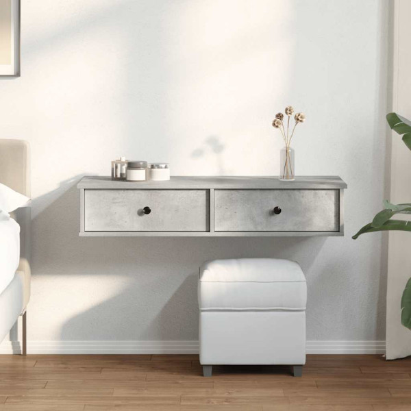 Estante de pared con cajones madera contrachapada gris hormigón M 3