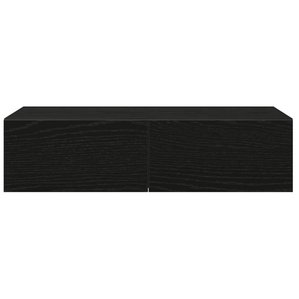 Estante de pared con cajones de madera contrachapada negro M 4