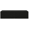 Estante de pared con cajones de madera contrachapada negro 4