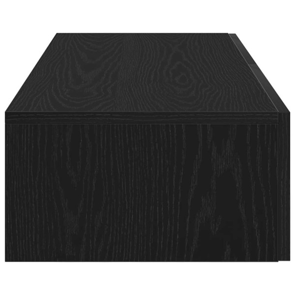 Estante de pared con cajones de madera contrachapada negro M 5