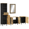 Conjunto de muebles de baño 4 piezas madera maciza de mango 2