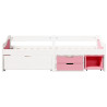 Sofá-cama com 3 gavetas sem colchão 90x200 cm IRUN branco&rosa 2