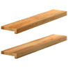 Soleiras da janela 2 pcs 80x15x2 cm carvalho castanho-claro 1