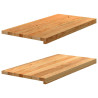 Soleiras da janela 2 pcs 80x40x2 cm carvalho castanho-claro 1