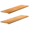 Soleiras da janela 2 pcs 160x40x2 cm carvalho castanho-claro 1