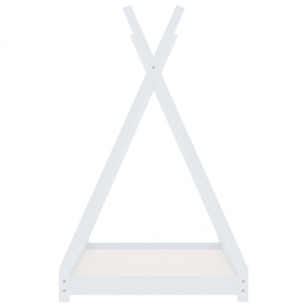 Estructura de cama infantil madera maciza pino blanca 90x200 cm M 4