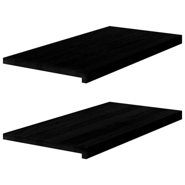 Alféizares de ventana 2 uds madera maciza roble marrón oscuro D