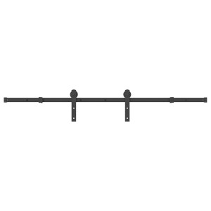 Kit de herrajes para puertas correderas acero negro 183 cm H
