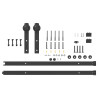 Kit de ferragens para porta deslizante 183 cm aço preto 5
