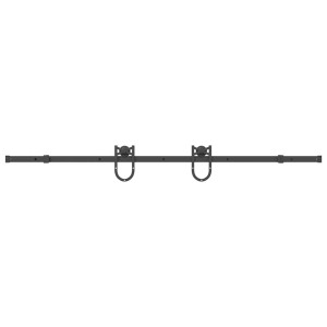 Kit de herrajes para puertas correderas acero negro 200 cm H
