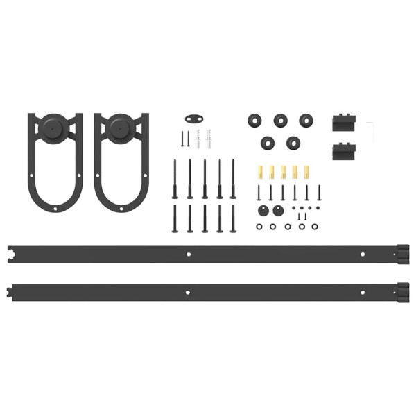 Kit de ferragens para porta deslizante 200 cm aço preto M 5
