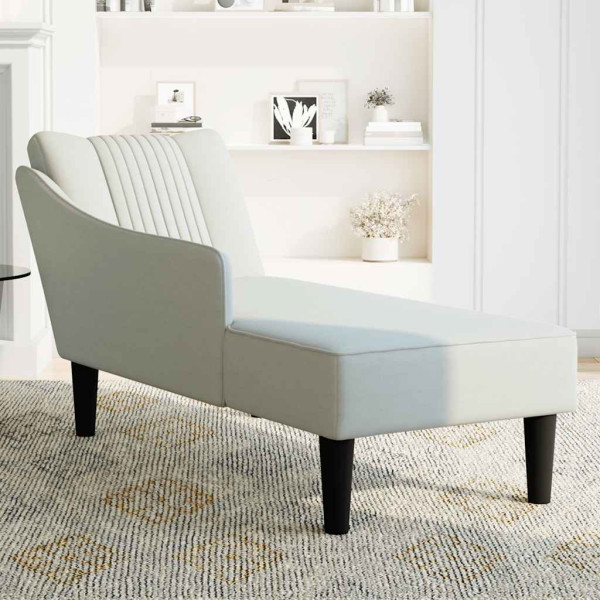 Chaise longue con reposabrazos derecho terciopelo gris claro M 3