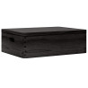 Caja de madera tapa y asas madera maciza pino negra 40x30x13 cm 2
