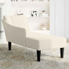 Chaise-longue com apoio de braço direito veludo creme 3