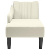 Chaise longue con reposabrazos derecho terciopelo crema 4