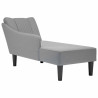 Chaise longue con reposabrazos derecho tela gris claro 1