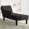 Chaise longue con reposabrazos derecho tela negra 2