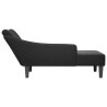 Chaise longue con reposabrazos derecho tela negra 5